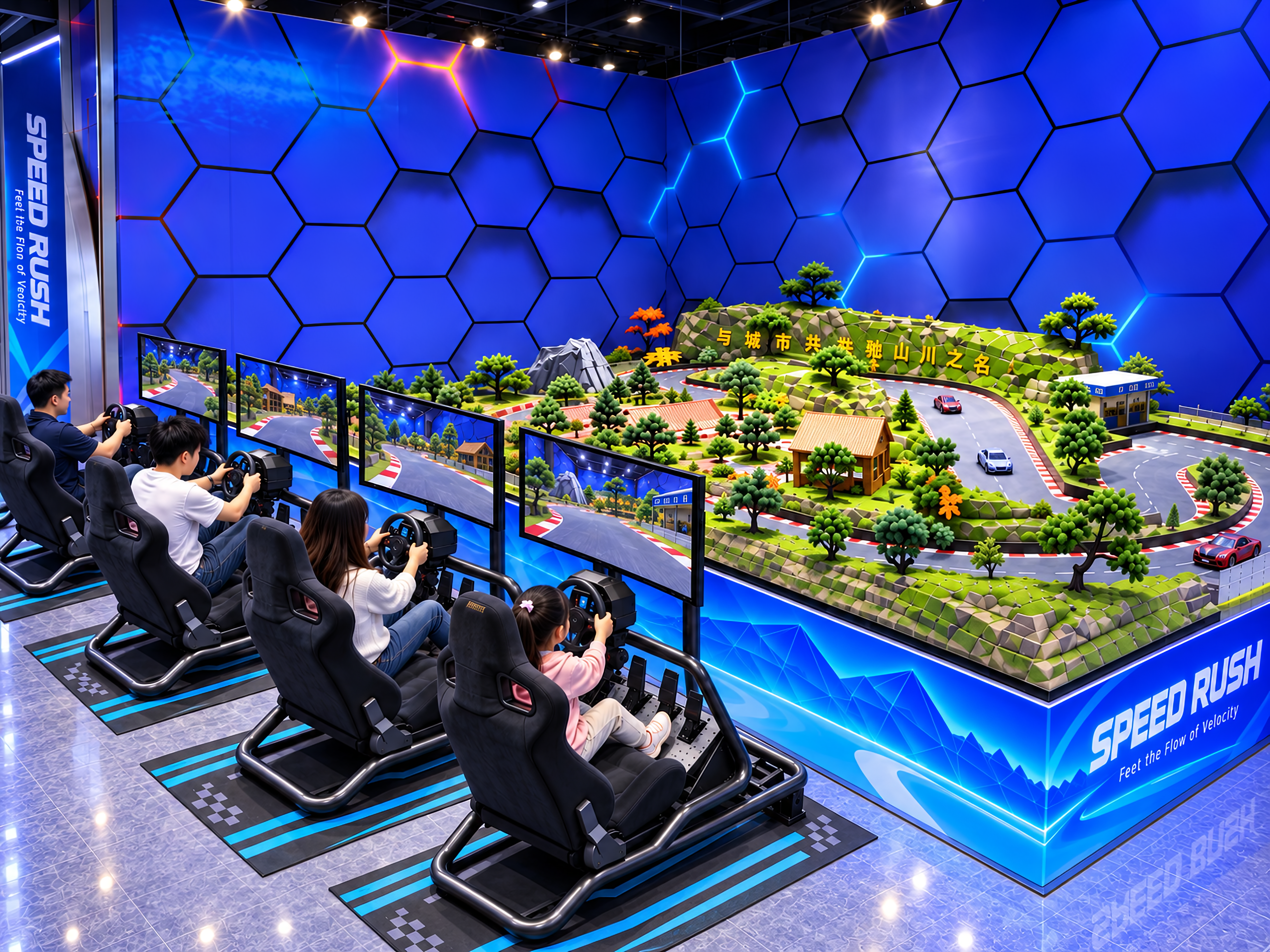 沙盘赛车展示背景